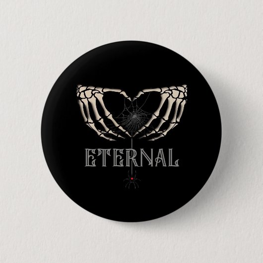 Badge Rond 5 Cm Skeleton Hands Heart Classic (Devant)