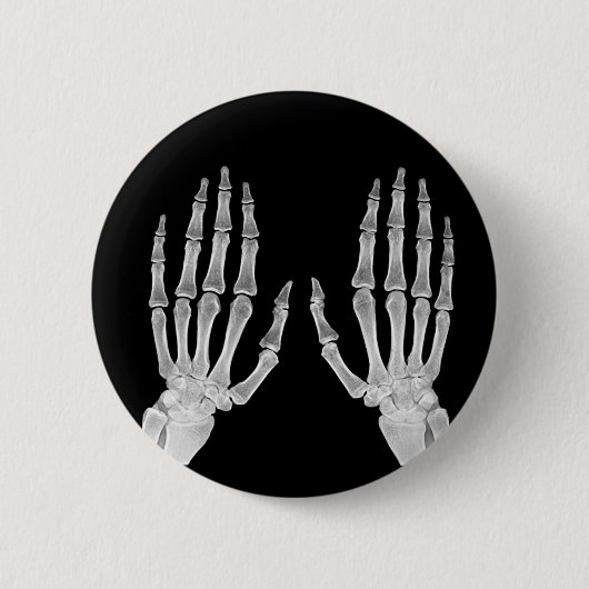 Badge Rond 5 Cm Skeleton Hands Xray Photo Anatomie humaine photo (Devant)