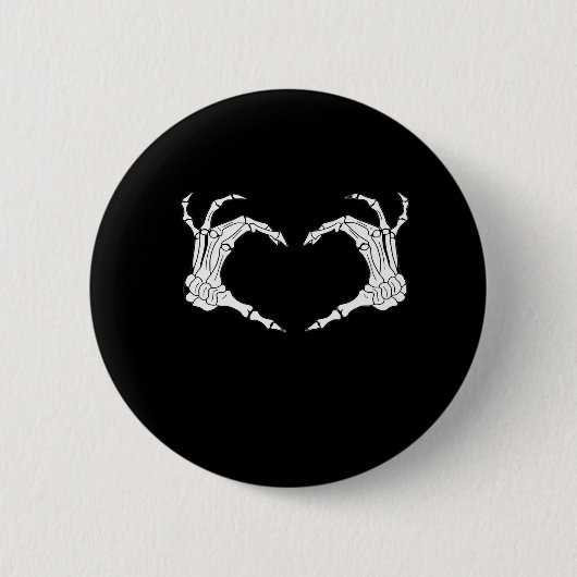 Badge Rond 5 Cm Skeleton Heart Hands Classic (Devant)