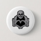 Badge Rond 5 Cm Skeleton Heart Hands Classic (Devant)