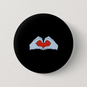 Badge Rond 5 Cm Skeleton Heart Hands Classic & Basic Halloween