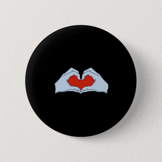 Badge Rond 5 Cm Skeleton Heart Hands Classic & Basic Halloween (Devant)