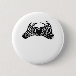 Badge Rond 5 Cm Skeleton Heart Hands - Classique