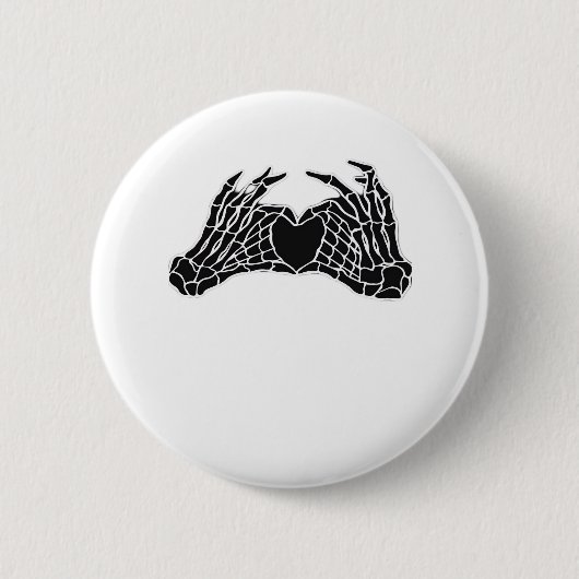 Badge Rond 5 Cm Skeleton Heart Hands - Classique (Devant)