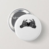 Badge Rond 5 Cm Skeleton Heart Hands - Classique (Devant & derrière)
