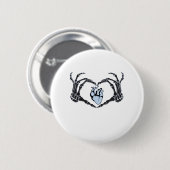 Badge Rond 5 Cm Skeleton Heart Mains Design Classique Pour Hallowe (Devant & derrière)