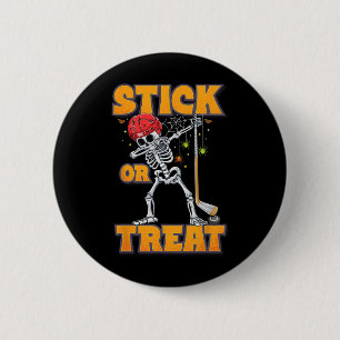 Badge Rond 5 Cm Skeleton Joueur de hockey sur glace Halloween Cost