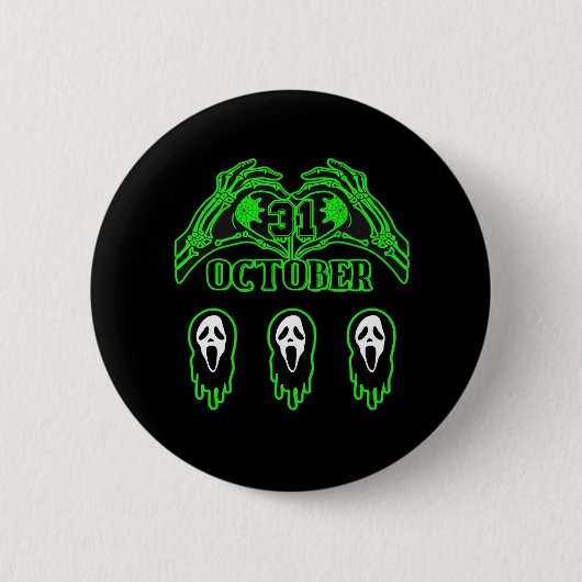 Badge Rond 5 Cm Skeleton Mains Design classique (Devant)