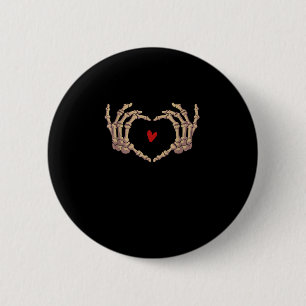 Badge Rond 5 Cm Skeleton Mains Femmes Skeleton Mains Halloween