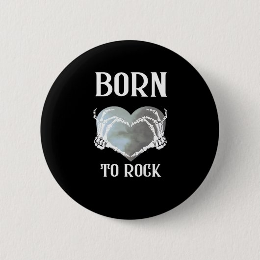 Badge Rond 5 Cm Skeleton Mains Grey Heart Graphic Pour Classique (Devant)