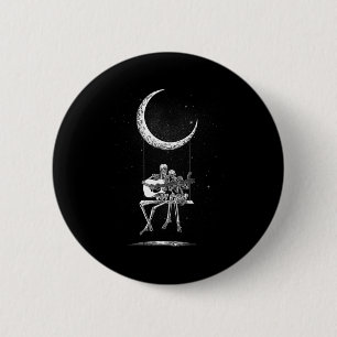 Badge Rond 5 Cm Skeleton Moon Band Tee - shirts - Rock And Roll Co