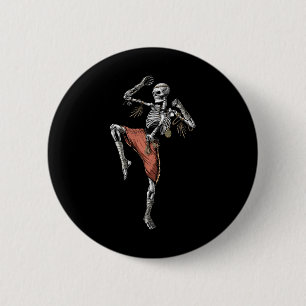 Badge Rond 5 Cm Skeleton Muay Thai Boxing Karate Kickboxing Martia