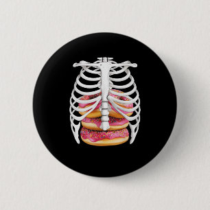 Badge Rond 5 Cm Skeleton Rib Cage Halloween Costume Tee - shirt Ca