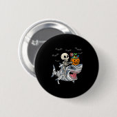 Badge Rond 5 Cm Skeleton Riding Mummy Shark Halloween Boys Toddler (Devant & derrière)