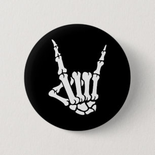 Badge Rond 5 Cm Skeleton Rocher Poche Poche Lazy Costume Halloween