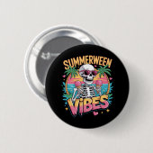 Badge Rond 5 Cm Skeleton Summerween Vibes IceCream (Devant & derrière)