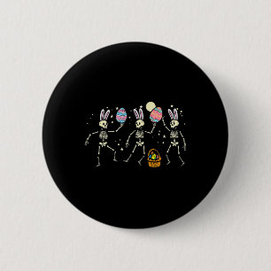 Badge Rond 5 Cm Skeletons de Pâques Danser Oeufs Drôle Os Hommes F