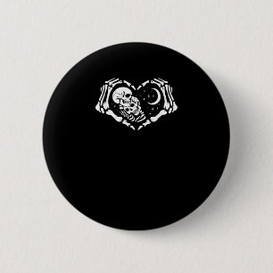 Badge Rond 5 Cm Skeletons Mains de coeur