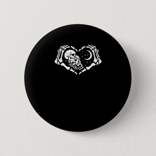 Badge Rond 5 Cm Skeletons Mains de coeur (Devant)