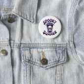 Badge Rond 5 Cm Skeletonsummerween été éffrayant (En situation)