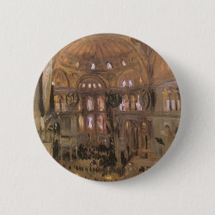 Badge Rond 5 Cm Sketch of Santa Sophia by John Singer Sargent