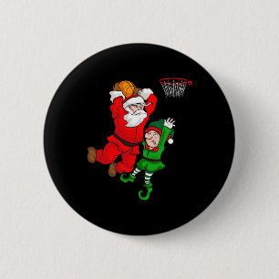 Badge Rond 5 Cm Sketto de Noël Santa Claus Slam Dunk Elf Funny H
