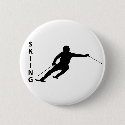 Badge Rond 5 Cm Ski (Devant)