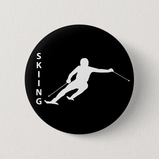Badge Rond 5 Cm Ski (Devant)