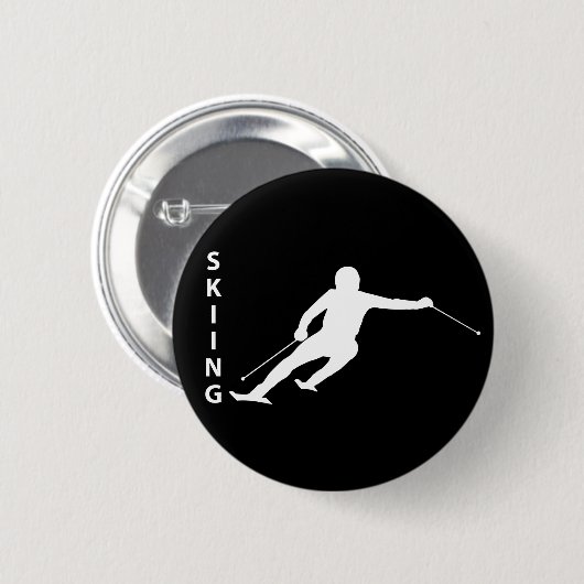 Badge Rond 5 Cm Ski (Devant & derrière)
