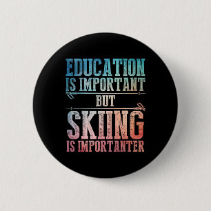 Badge Rond 5 Cm Ski Art Pour Hommes Femmes Enfants Sport D'Hiver L