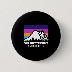 Badge Rond 5 Cm Ski Butternut Machusetts Séjour familial d'été au