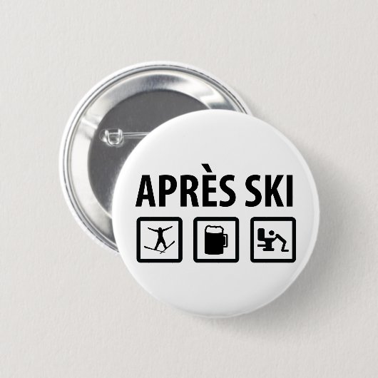 Badge Rond 5 Cm ski d'Apres (Devant & derrière)