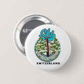 Badge Rond 5 Cm Ski de Crans-Montana Suisse (Devant & derrière)
