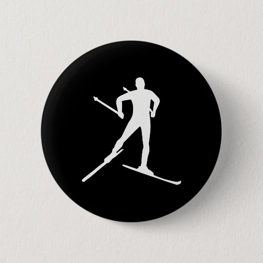 Badge Rond 5 Cm Ski de fond (Devant)
