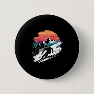 Badge Rond 5 Cm Ski de fond