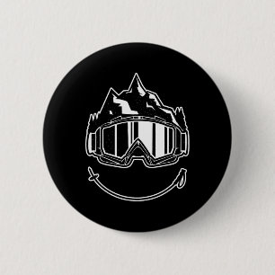 Badge Rond 5 Cm Ski de fond de ski de fond rétrographique Sports d