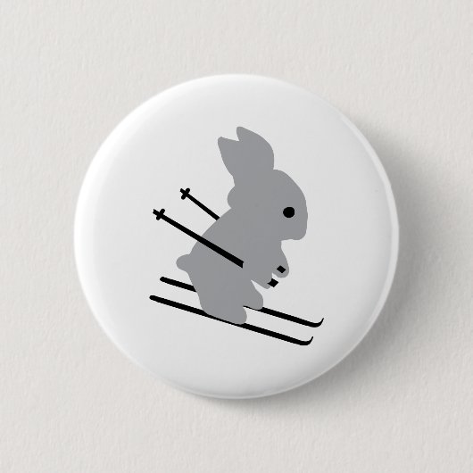 Badge Rond 5 Cm ski de glisse en bunny (Devant)