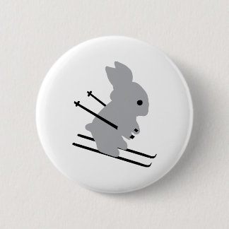 Badge Rond 5 Cm ski de glisse en bunny