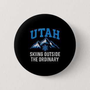 Badge Rond 5 Cm Ski De L'Utah En Dehors Du Graphi Ordinaire Colleg