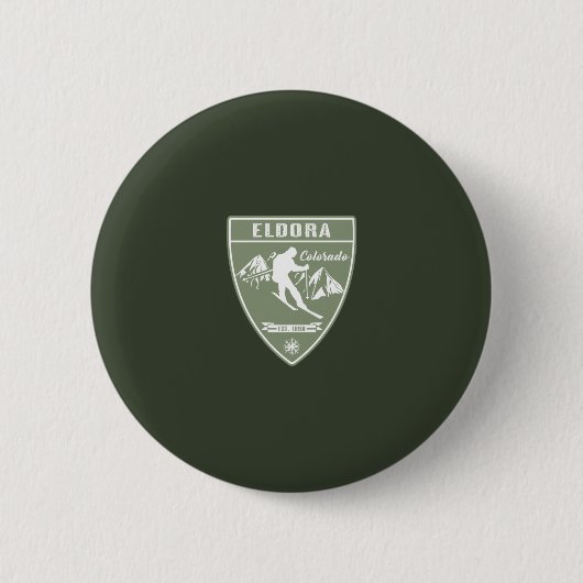 Badge Rond 5 Cm Ski Eldora Colorado (Devant)