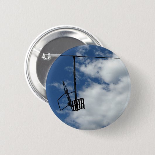 Badge Rond 5 Cm Ski et ciel (Devant & derrière)