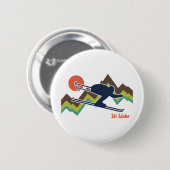 Badge Rond 5 Cm Ski Idaho (Devant & derrière)