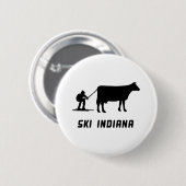Badge Rond 5 Cm Ski Indiana (Devant & derrière)