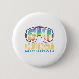 Badge Rond 5 Cm Ski Mont Bohemia Michigan Vacances de ski