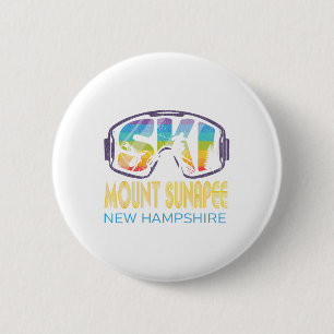 Badge Rond 5 Cm Ski Mont Sunapee New Hampshire Vacances ski