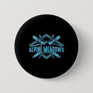 Badge Rond 5 Cm Ski Montagnes Skier Ski Alpin Station de ski alpin