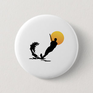 Badge Rond 5 Cm Ski Nautique Amateurs De Sport De Surface Cool Eau