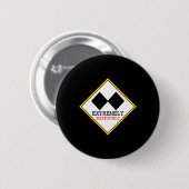 Badge Rond 5 Cm Ski noir double extrêmement difficile drôle (Devant & derrière)