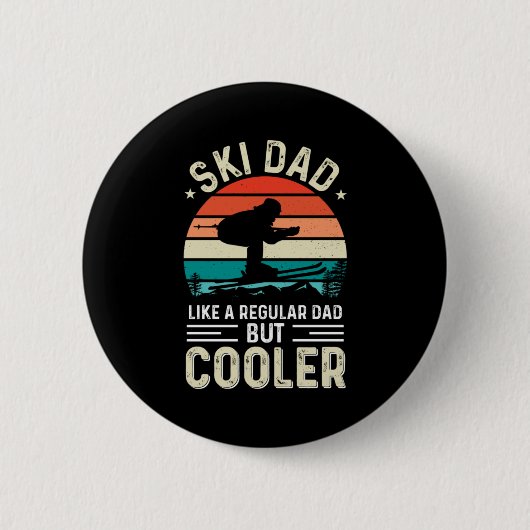 Badge Rond 5 Cm Ski papa (Devant)