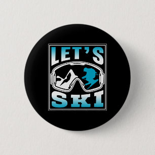 Badge Rond 5 Cm Ski Ski Ski Ski Sports d'hiver Skieurs